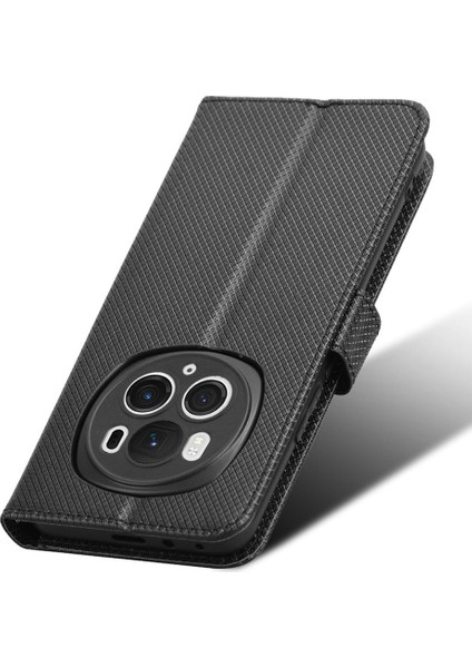 Honor Magic6 Pro 5g Kabuk Deri Elmas Doku Telefon Kapağı Cüzdan Kılıfı (Yurt Dışından)