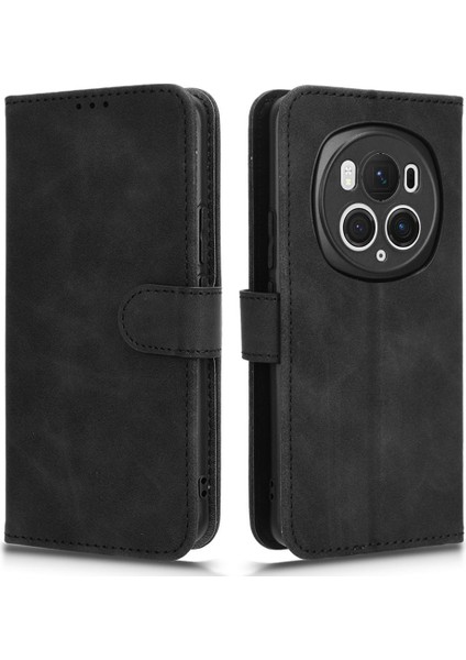 Honor Magic6 Pro 5g Cilt Dokunuşu Deri Kasa Cüzdan Folio Flip Telefon Kapağı (Yurt Dışından)