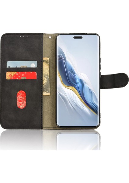 Honor Magic6 Pro 5g Cilt Dokunuşu Deri Kasa Cüzdan Folio Flip Telefon Kapağı (Yurt Dışından)
