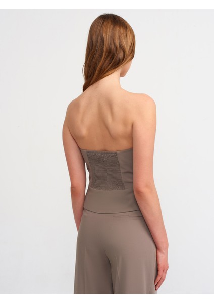 60535 Düğmeli Klasik Bluz-Vizon fiyatları