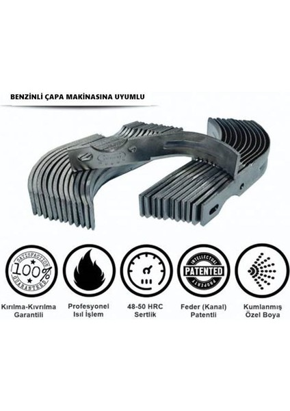 Federli Kaan Benzinli Çapa Makinası Çapa Bıçağı Takımı (24 cm - 24 Adet)