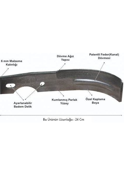 Federli Kaan Benzinli Çapa Makinası Çapa Bıçağı Takımı (24 cm - 24 Adet)