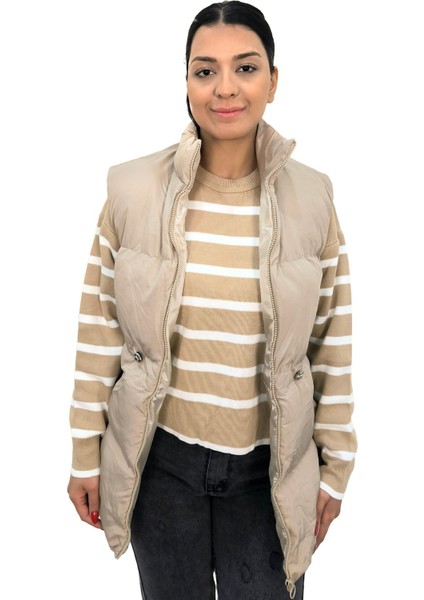 Beli Lastikli Şişme Yelek - Uzun Model