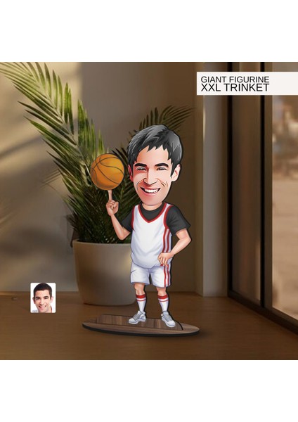 Kişiye Özel Basketbol Karikatürlü Büyük Boy Ahşap Biblo-1, Arkadaşa Hediye , Sevgiliye Hediye, Kişiye Özel Biblolar modelleri