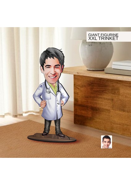 Kişiye Özel Doktor Karikatürlü Büyük Boy Ahşap Biblo-3 Arkadaşa Hediye , Sevgiliye Hediye, Kişiye Özel Biblolar fiyatları