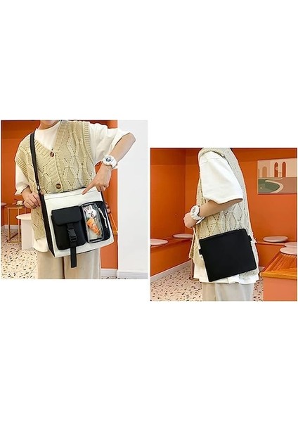 Açık Sırt Çantası Büyük Kapasiteli Okul Çantası Postacı Çantası 4 Parçalı Set Siyah (Yurt Dışından) fırsatları