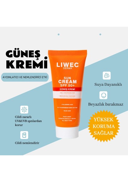 Ikili Set Aloevera Özlü Leke Karşıtı Cilt Beyazlatıcı Krem 50ML ve 50SPF+ Güneş Kremi