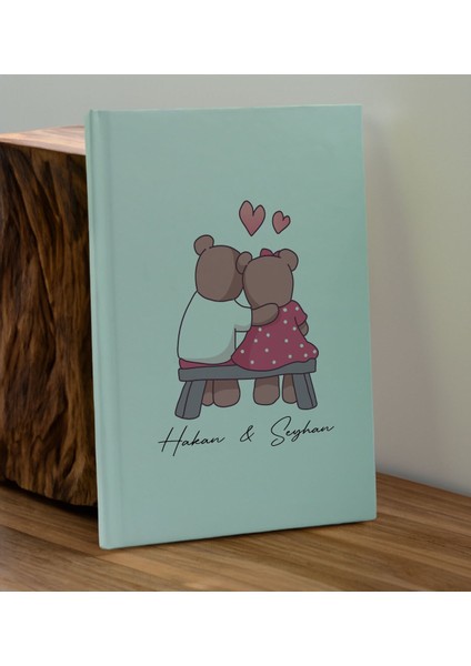 Sevgiliye Özel Isimli Su Yeşili Defter ve Yeşil Cam Matara Hediye Seti-3, Sevgiliye Hediye, Sevgililer Günü, Yeni Iş Hediyesi