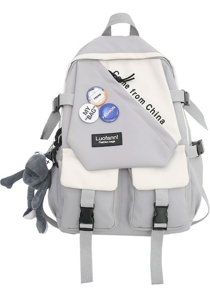 Bayan Ortaokul Öğrencileri Için Okul Çantası, Büyük Kapasiteli Ortaokul Öğrencileri, Lise Doğum Günü Serisi, Rahat Sırt Çantası - Gri (Yurt Dışından)