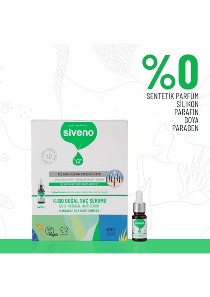 %100 Doğal Onarıcı Yoğunlaştırıcı Bakım Serumu Biberiye Yağlı Yıpranmış Dökülen Saçlara Özel 4x10 ml