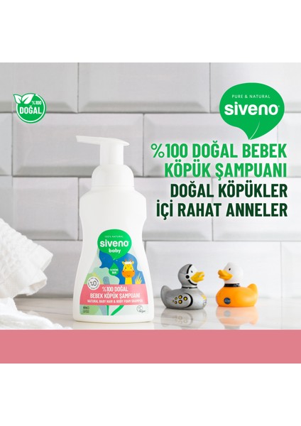 %100 Doğal Bebek Köpük Şampuanı Yenidoğan Saç Ve Vücut İçin Nemlendirici Bitkisel Vegan 250 ml