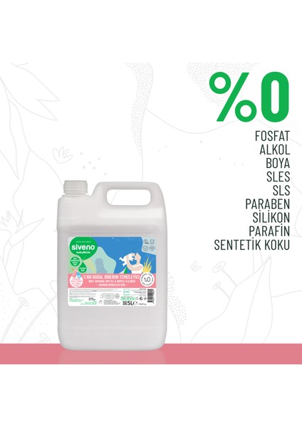 %100 Doğal Emzik ve Biberon Temizleyicisi Bitkisel Elde Bulaşık Sabunu Nemlendirici Vegan 5000 ml