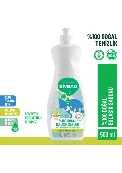 %100 Doğal Bulaşık Sabunu Bitkisel Elde Bulaşık Sabunu Nemlendirici Vegan 500 ml