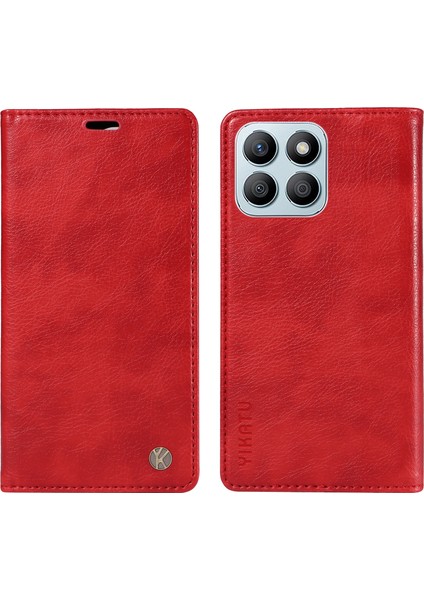 Honor X8B 4g Manyetik Kasa Litchi Doku Standı Telefon Kapağı (Yurt Dışından)