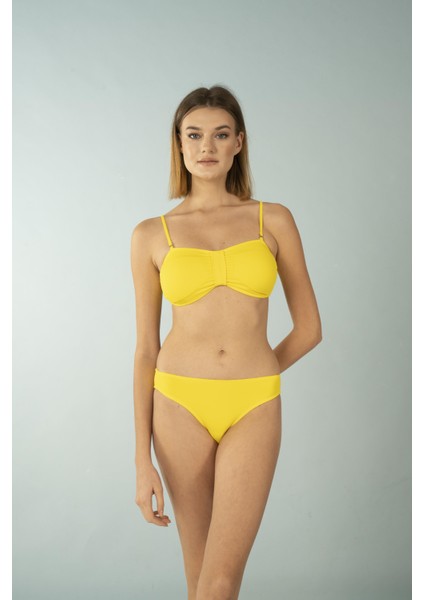 Luplu Straplez Bikini Takımı - Sarı