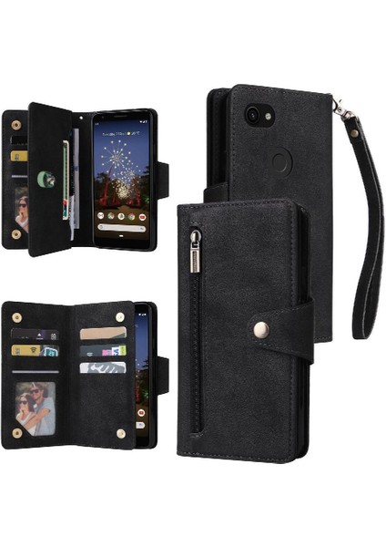 El Kayışı Fermuar Cüzdan Kapağı Manyetik ile Google Piksel 3A Için Kılıf (Yurt Dışından)