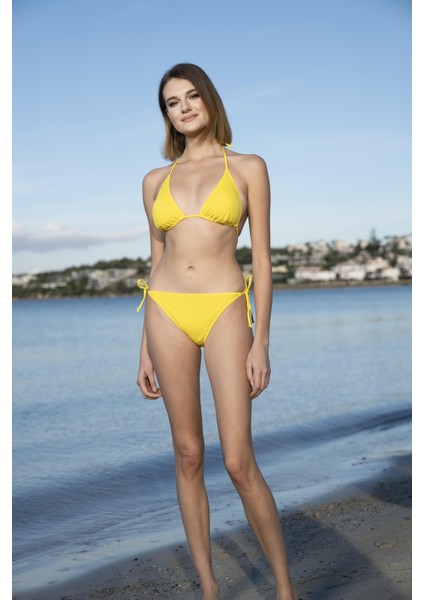 Üçgen Ipli Bikini Takımı - Sarı