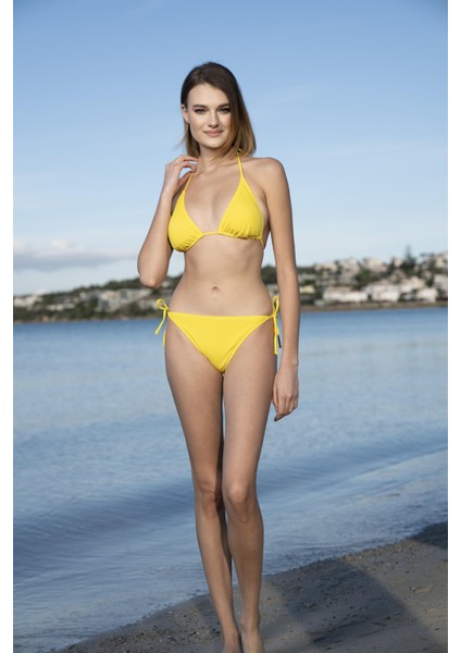 Üçgen Ipli Bikini Takımı - Sarı