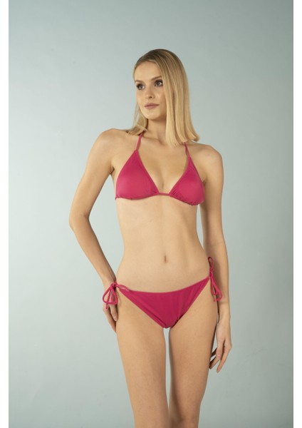 Üçgen Ipli Bikini Takımı - Pembe