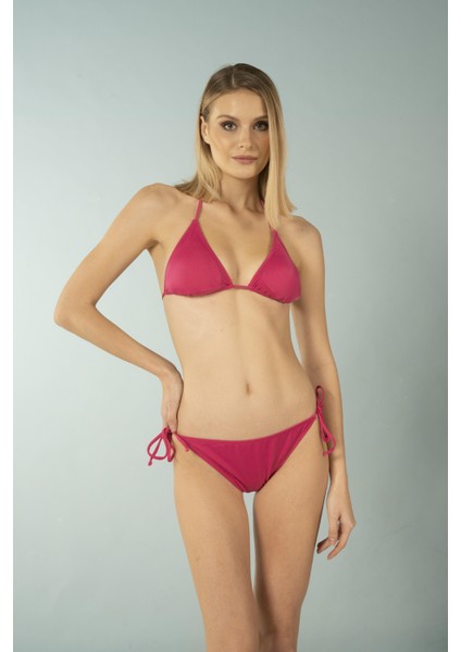 Üçgen Ipli Bikini Takımı - Pembe