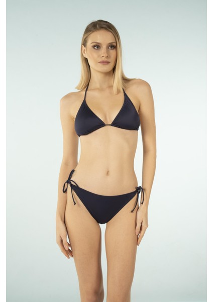 Üçgen Ipli Bikini Takımı - Lacivert