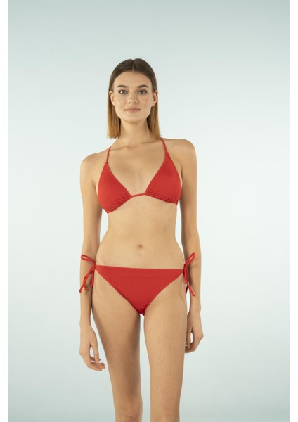 Üçgen Ipli Bikini Takımı - Bordo