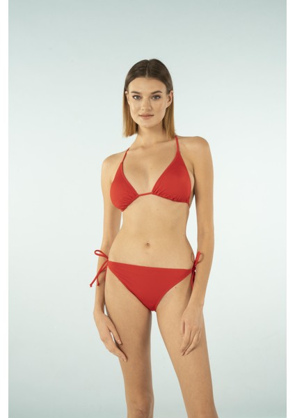 Üçgen Ipli Bikini Takımı - Bordo