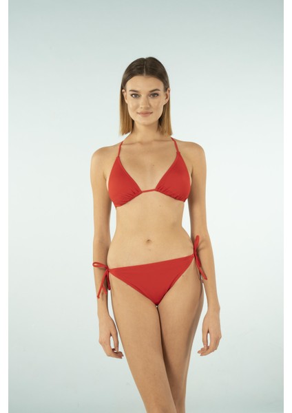 Üçgen Ipli Bikini Takımı - Bordo