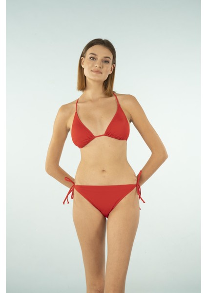 Üçgen Ipli Bikini Takımı - Bordo