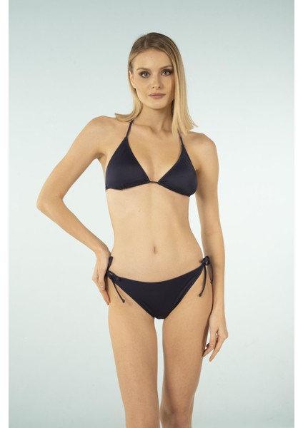 Üçgen Ipli Bikini Takımı - Lacivert