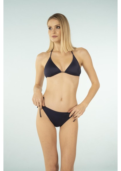 Üçgen Ipli Bikini Takımı - Lacivert