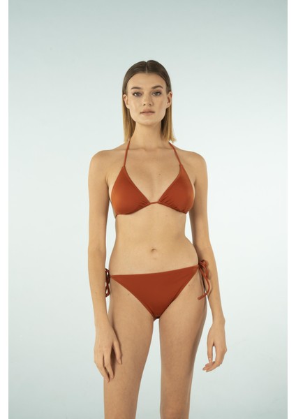 Üçgen Ipli Bikini Takımı - Kiremit