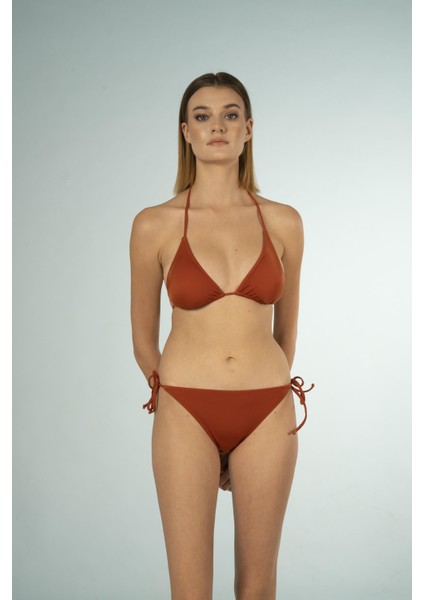 Üçgen Ipli Bikini Takımı - Kiremit