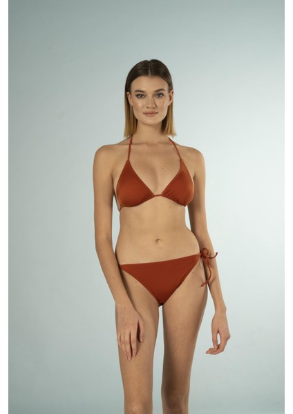 Üçgen Ipli Bikini Takımı - Kiremit