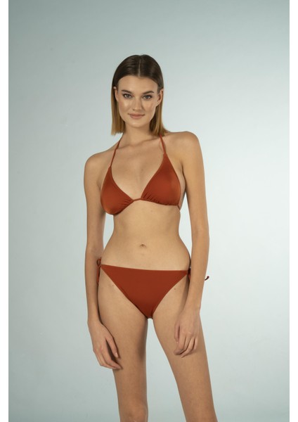 Üçgen Ipli Bikini Takımı - Kiremit