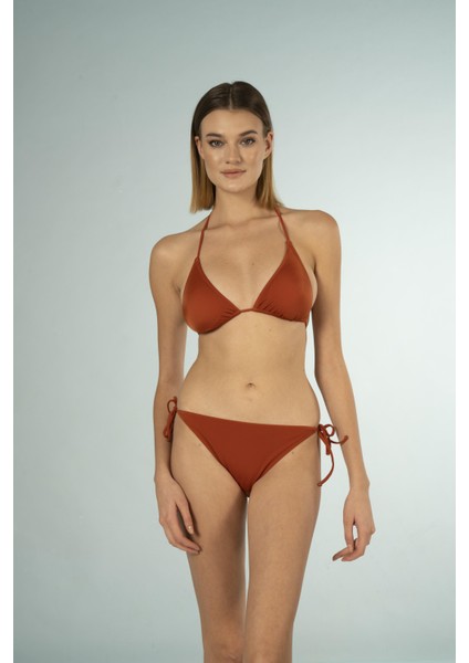 Üçgen Ipli Bikini Takımı - Kiremit