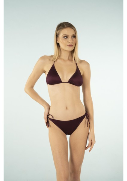 Üçgen Ipli Bikini Takımı - Mürdüm indirimleri