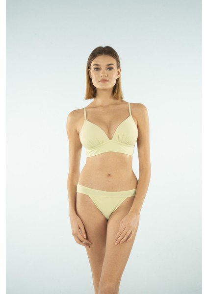 Bantlı Ip Askılı Kaplı Bikini Takımı - Yeşil