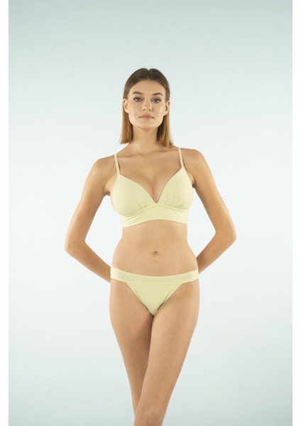 Bantlı Ip Askılı Kaplı Bikini Takımı - Yeşil