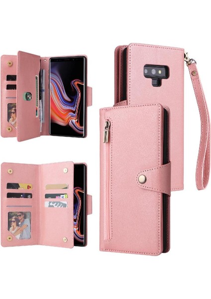 Samsung Galaxy Not 9 Kart Tutucu Için Kılıf El Kayışı Manyetik Fermuar ile (Yurt Dışından)