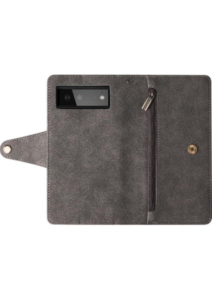 El Kayışı Fermuar Cüzdan Kapak Manyetik Kart ile Google Piksel 6 Için Kılıf (Yurt Dışından) modelleri