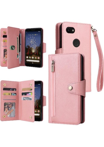 El Kayışı Fermuar Cüzdan Kapağı Manyetik ile Google Piksel 3A Için Kılıf (Yurt Dışından)