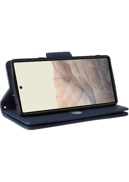 El Kayışı Fermuar Cüzdan Kapak Manyetik Kart ile Google Piksel 6 Için Kılıf (Yurt Dışından) modelleri