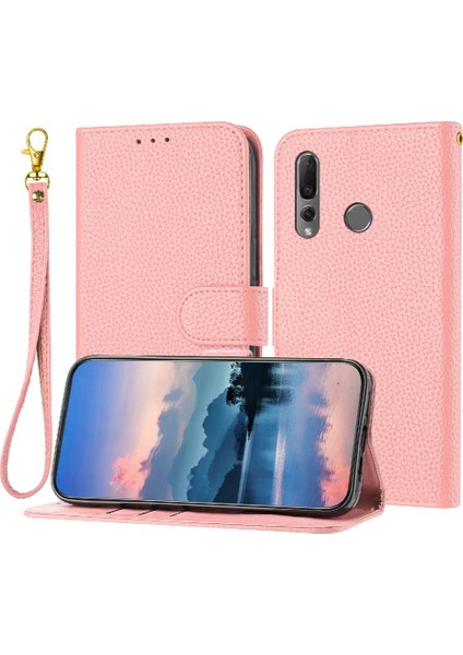 Telefon Kılıfı Için Huawei Y9 Başbakan 2019 Litchi Desen Flip Folio Pu Deri (Yurt Dışından)