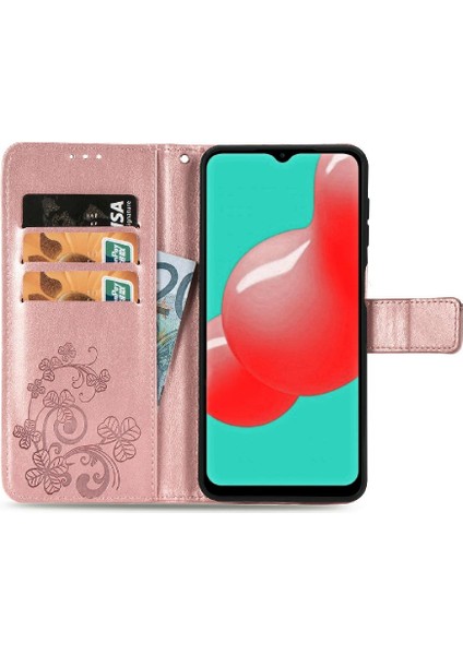 Samsung Galaxy A32 4g Zarif Iş Kısa Kayış Deri Kılıf (Yurt Dışından)