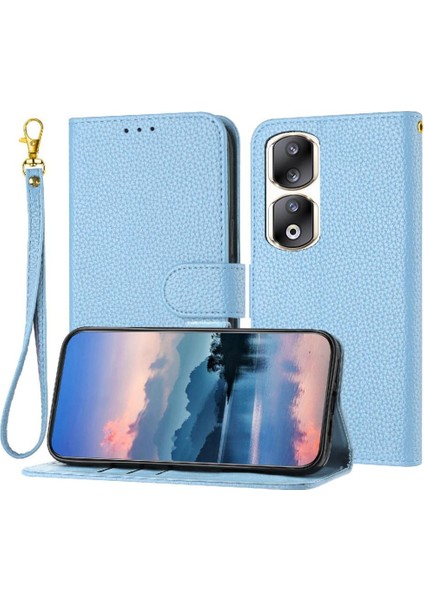 Onur 90 Pro Pu Deri Cüzdan Için Telefon Kılıfı Litchi Desen Çevirme Folyo (Yurt Dışından)