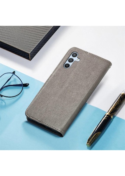 Samsung Galaxy A34 5g Zarif Iş Dört Yapraklı Yonca Flip Case (Yurt Dışından)