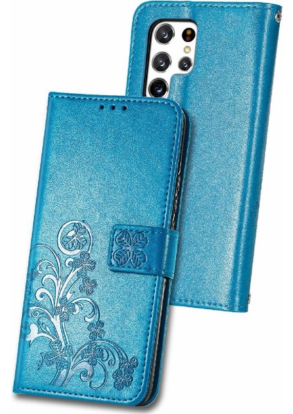 Samsung Galaxy S22 Ultra Flip Kapak Dört Yapraklı Yonca Deri Kılıf (Yurt Dışından) fırsatları