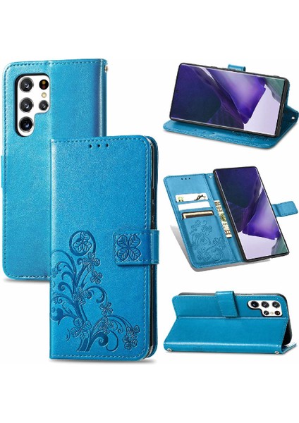 Samsung Galaxy S22 Ultra Flip Kapak Dört Yapraklı Yonca Deri Kılıf (Yurt Dışından) indirimleri