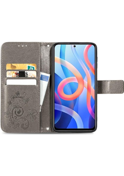 Xiaomi Redmi Için Not 11 4g Dört Yapraklı Yonca Flip Kapak Kısa Kayış (Yurt Dışından)